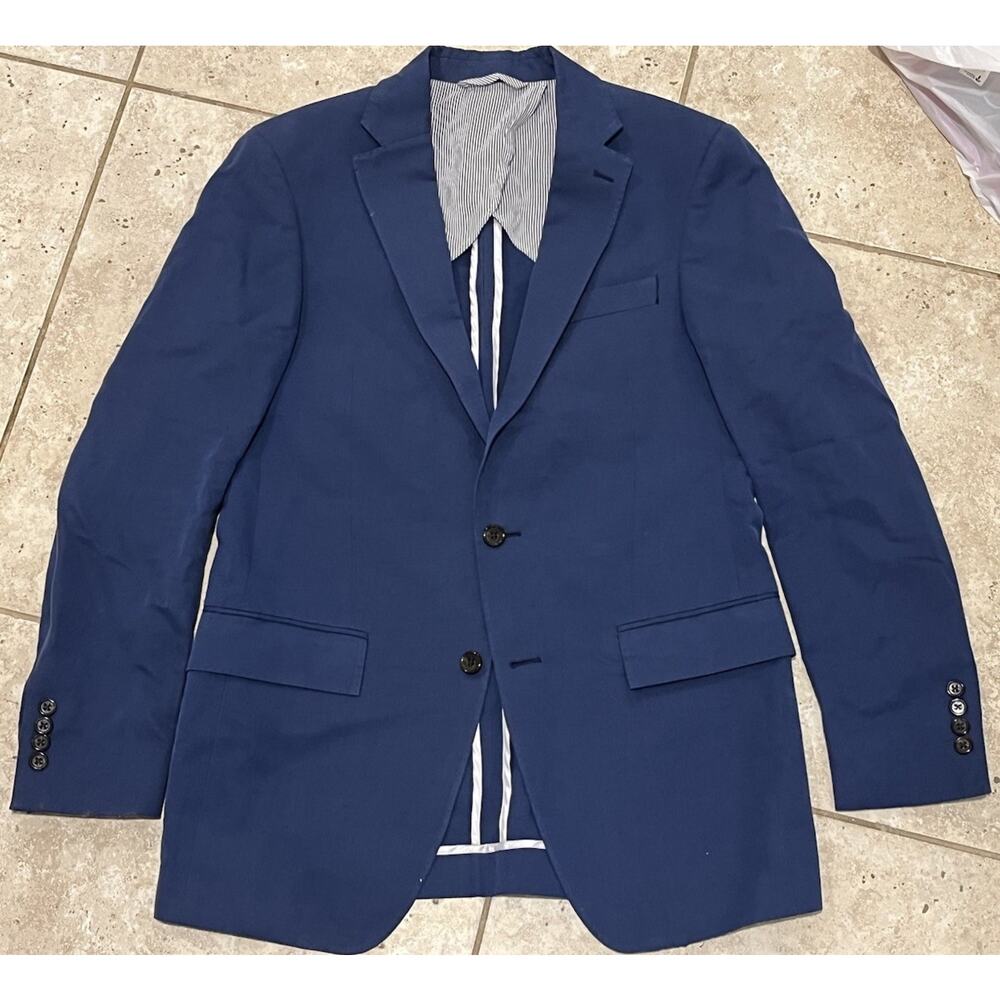 Todd Snyder Blue Linen Cotton Sport Coat Blazer Jacket 38R Made In Canada EUC